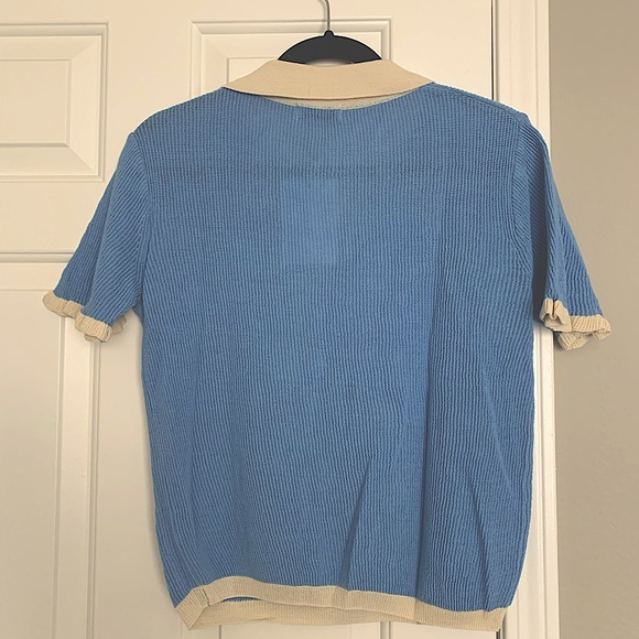 YUPPE Crop Short Sleeve Polo Knit - Picture 3 of 7